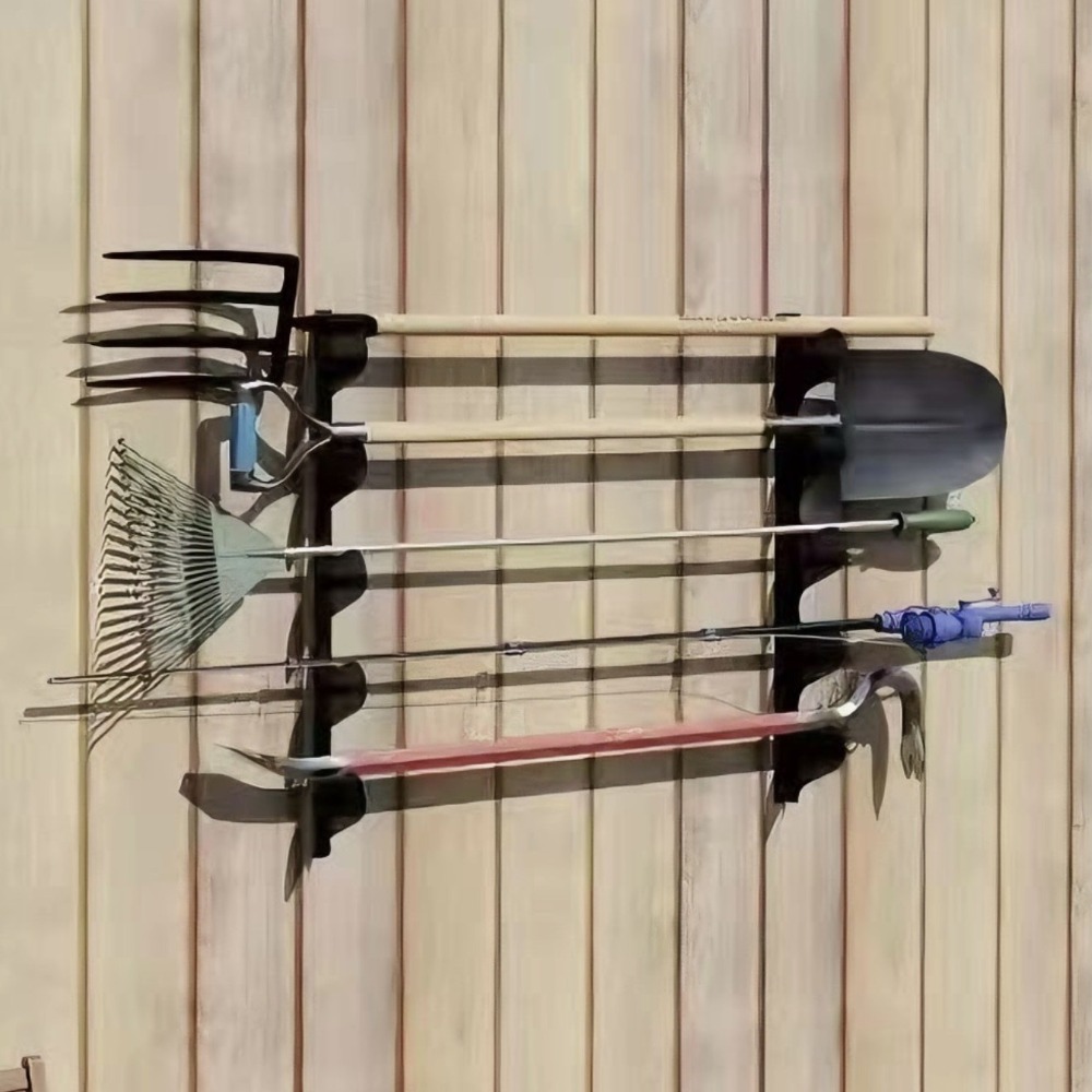 Heavy Equipment Storage Yard - Metal Wall‑Mounted Farm Tool Storage Bracket