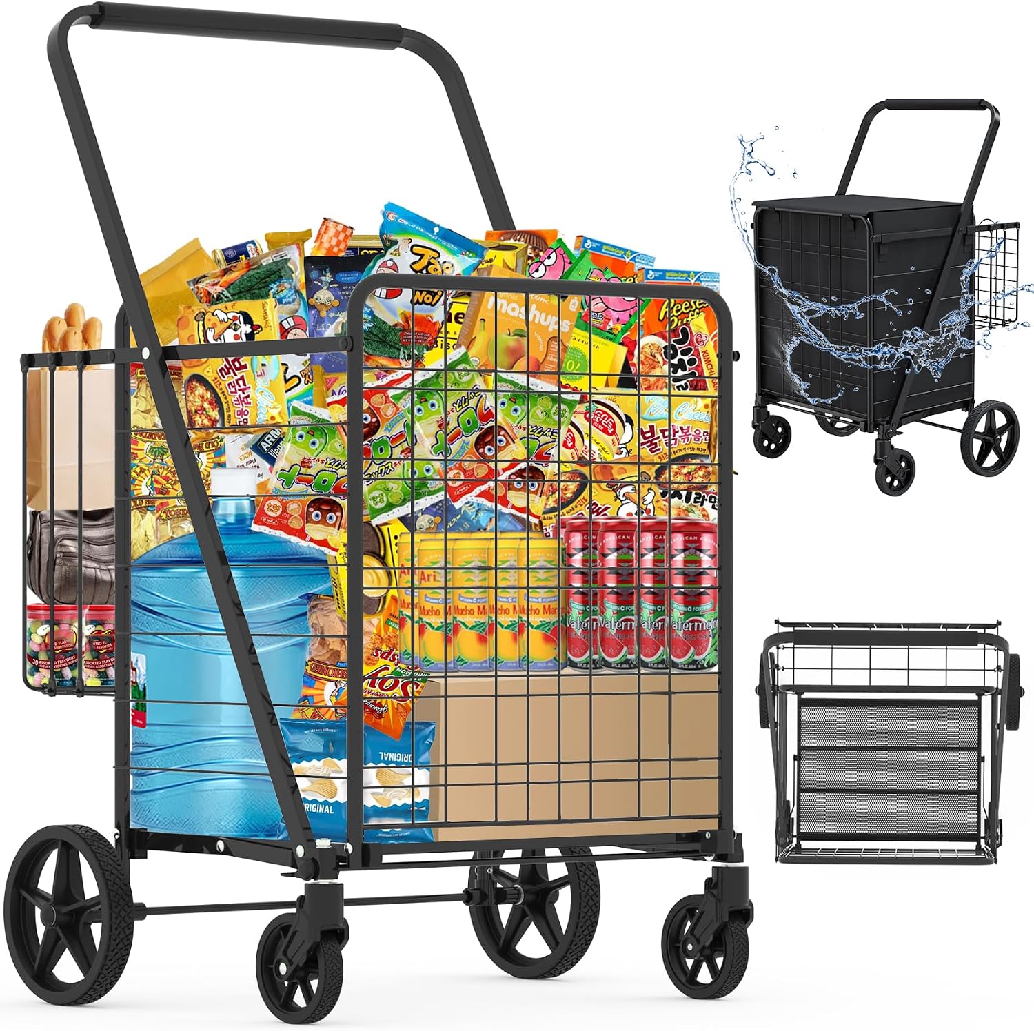 Heavy Equipment Washing - Heavy Duty Folding Shopping Cart With