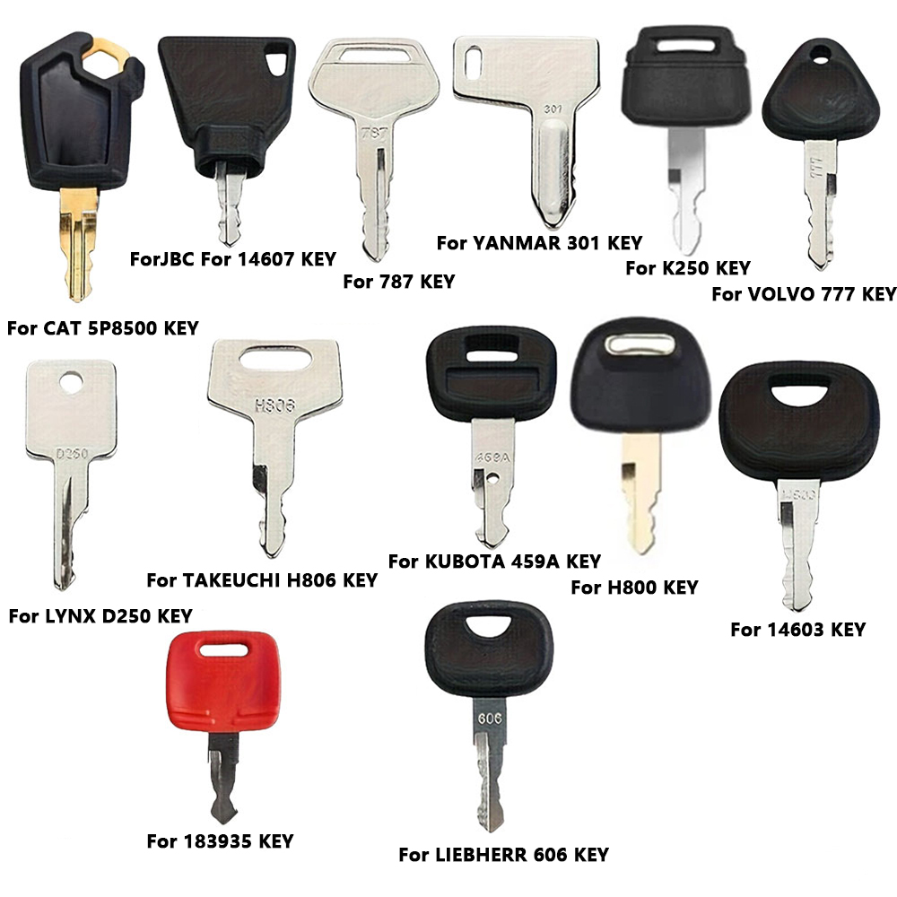 Heavy Equipment Used - 13PCS Construction Machinery Ignition Keys Set