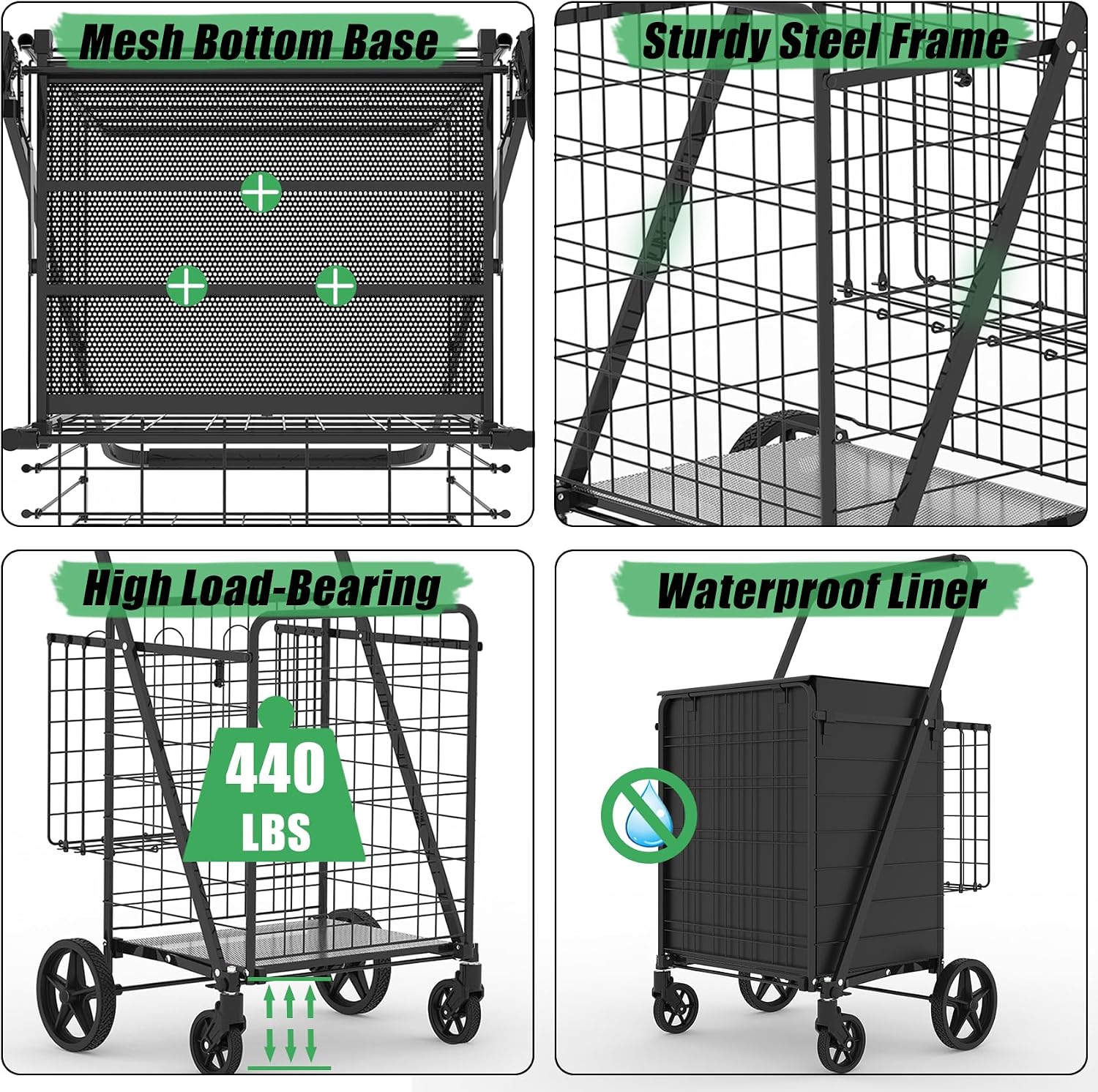 Heavy Duty Folding Shopping Ca - огляд і ціна Heavy Equipment Washing