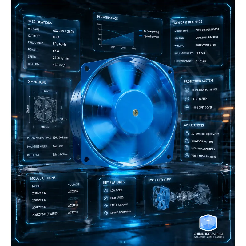 【CHIMU INDUSTRIAL】 200FZY2-D 4 - огляд і ціна Exhaust Fan Industrial